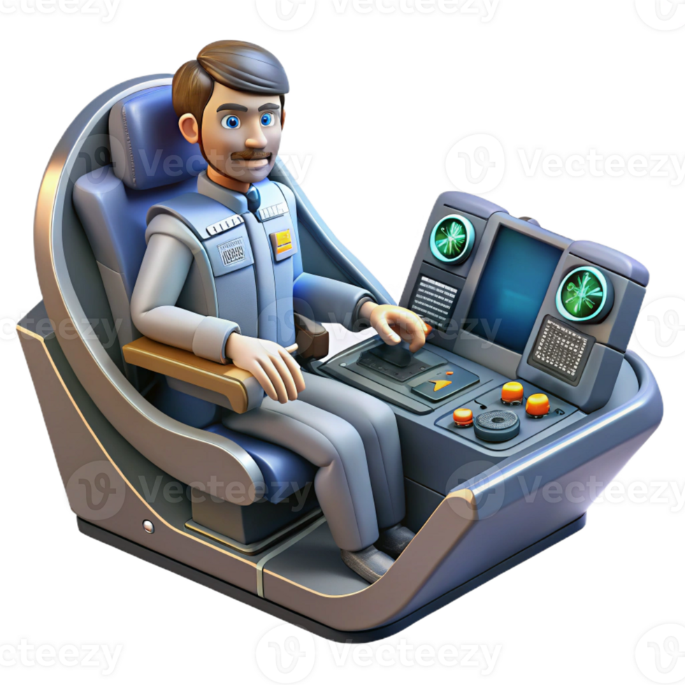 impressive creative A spaceship cockpit with holographic controls and displays, pilot in the seat, realistic and detailed, technical illustration style exclusive png