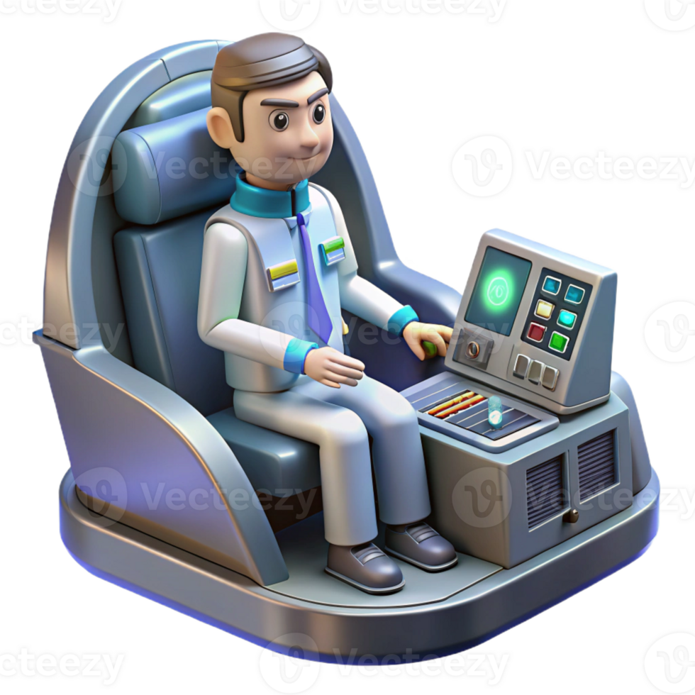 serene traditional A spaceship cockpit with holographic controls and displays, pilot in the seat, realistic and detailed, technical illustration style original png