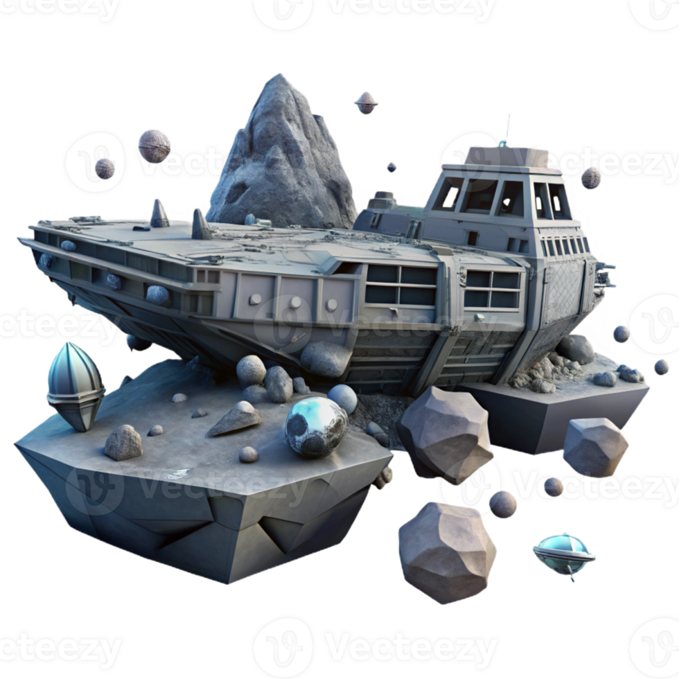beautiful rustic A spaceship graveyard, derelict ships floating in space, eerie and atmospheric, dark science fiction style exclusive png