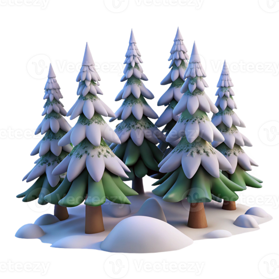 wonderful abstract A snow-covered forest with tall pine trees, soft winter light, serene and tranquil style high resolution png