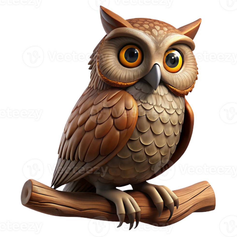dramatic vintage A wise old owl perched on an ancient oak branch, rendered in a photorealistic style with intricate details and dramatic chiaroscuro lighting exclusive png