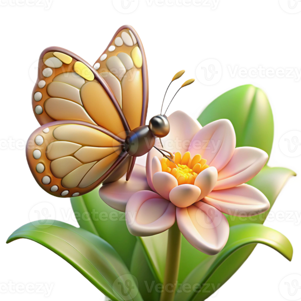elegant modern A delicate butterfly resting on a flower, garden setting, soft sunlight, macro photography original png