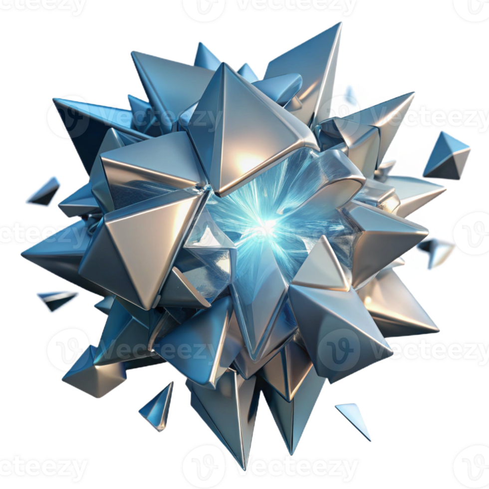 magnificent artistic A chaotic explosion of fragmented glass shards, lit by a single, harsh spotlight, surrealist style high resolution png