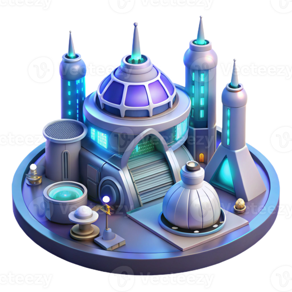 extraordinary rustic Spaceport bustling with activity, futuristic architecture, bright lights, dynamic composition exclusive png
