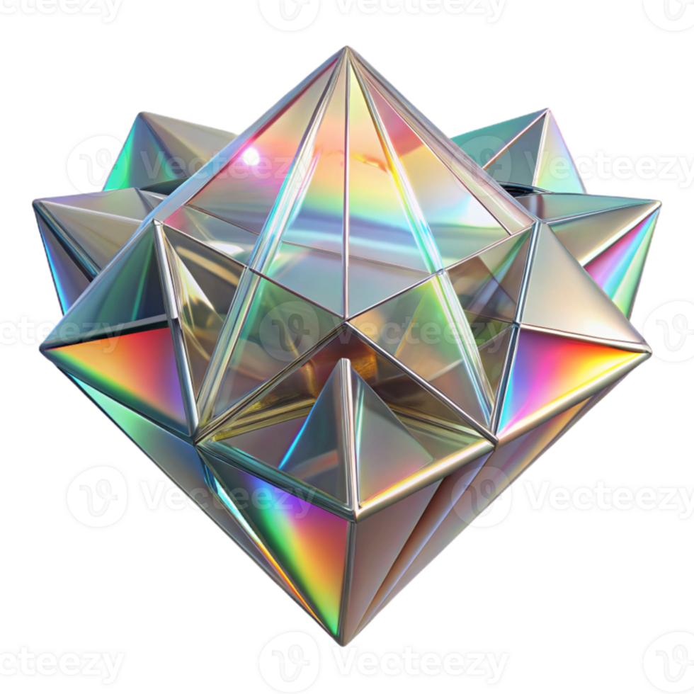 serene classic A field of crystalline structures, refracting light and creating rainbow patterns, in a geometric, abstract style exclusive png