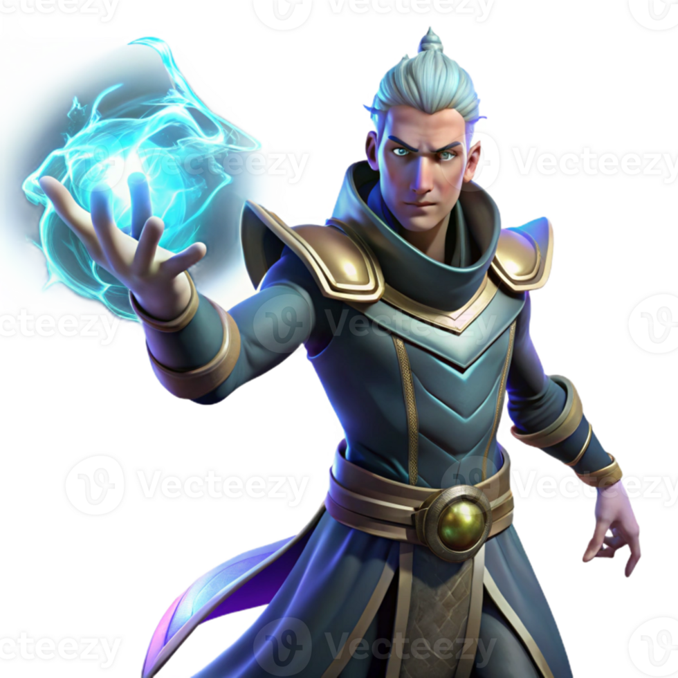 extraordinary classic A powerful sorcerer with glowing runes tattooed on his skin, casting a spell of swirling energy. Dramatic lighting, fantasy art style high resolution png