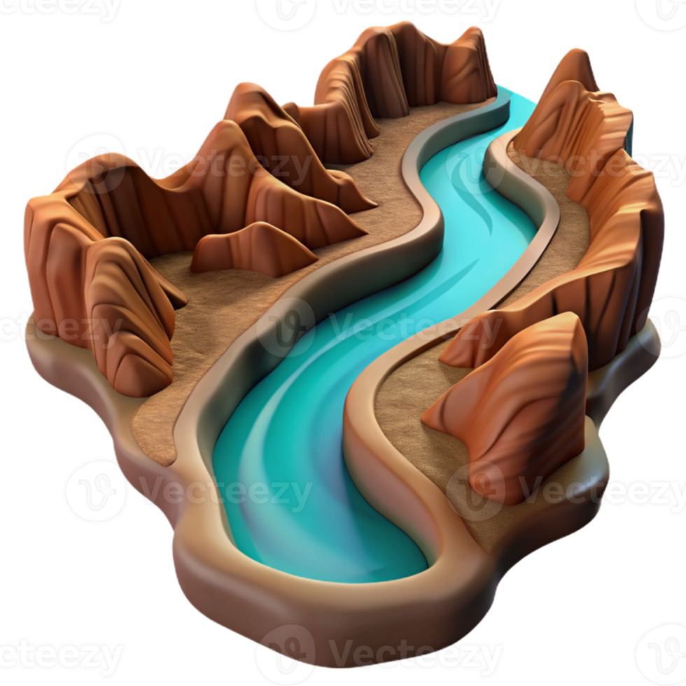 extraordinary vintage A winding river carving through a canyon, aerial view, dramatic lighting, nature photography style high resolution png