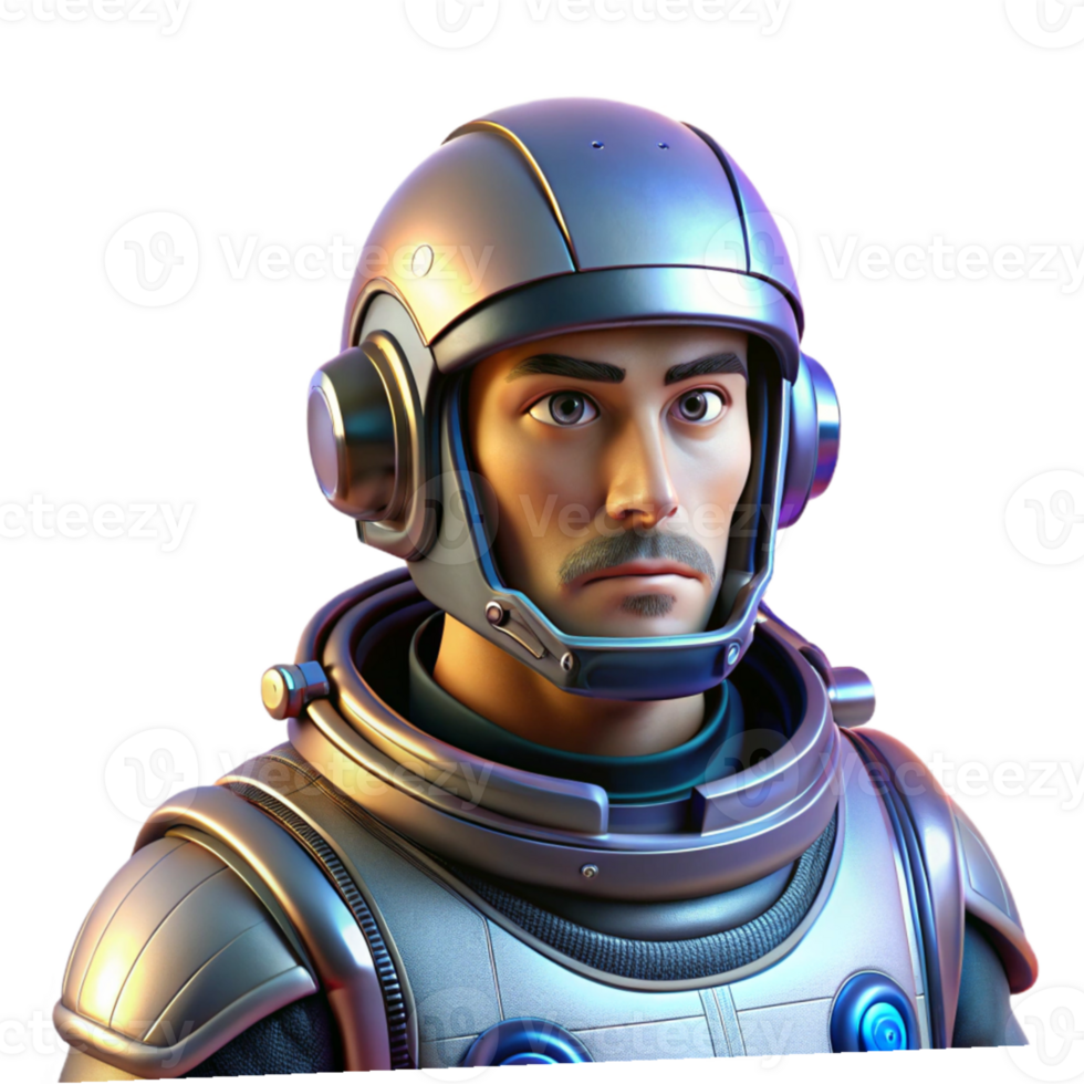 elegant rustic Portrait of a futuristic astronaut with a reflective visor, intricate spacesuit details, lit by the glow of distant planets, sci-fi style original png
