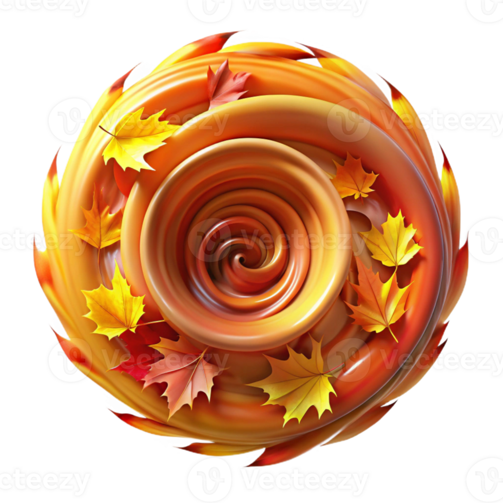 impressive traditional A swirling vortex of autumn leaves, vibrant reds, oranges, and yellows, dynamic lighting, impressionistic style detailed png