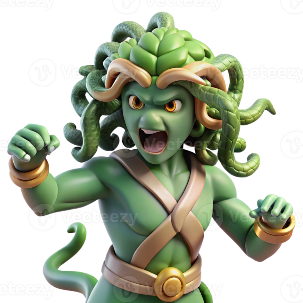 extraordinary classic A fierce gorgon, her serpentine hair writhing, turning a warrior to stone. Detailed scales, dynamic pose. Baroque style exclusive png