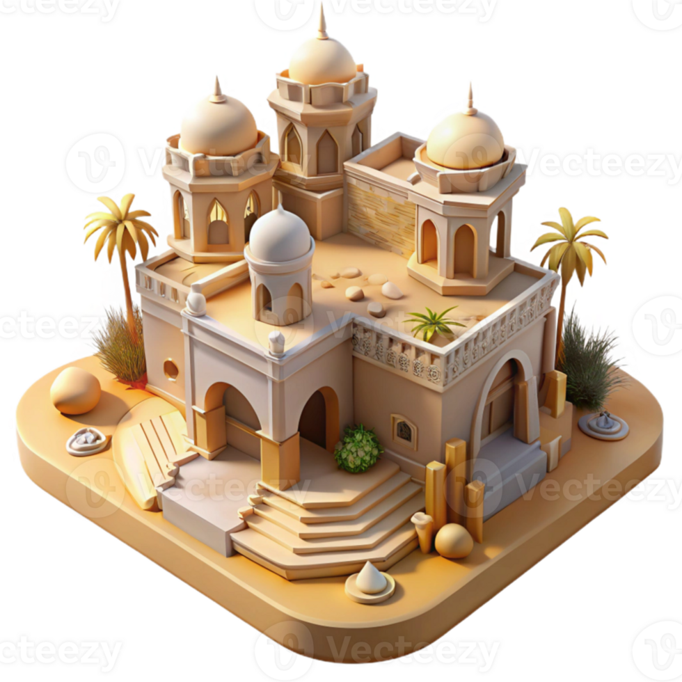 elegant classic Desert oasis city, sandstone architecture, intricate carvings, midday sun lighting, middle eastern style detailed png
