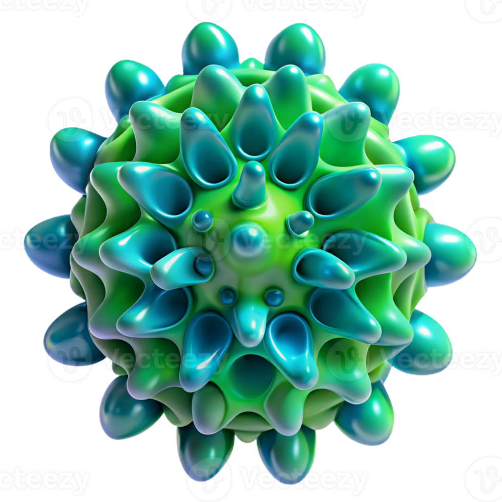 vibrant contemporary An intricate, fractal pattern resembling a microscopic organism, in shades of green and blue, illuminated by a bright, microscopic light. Style Bio-Art 4K png