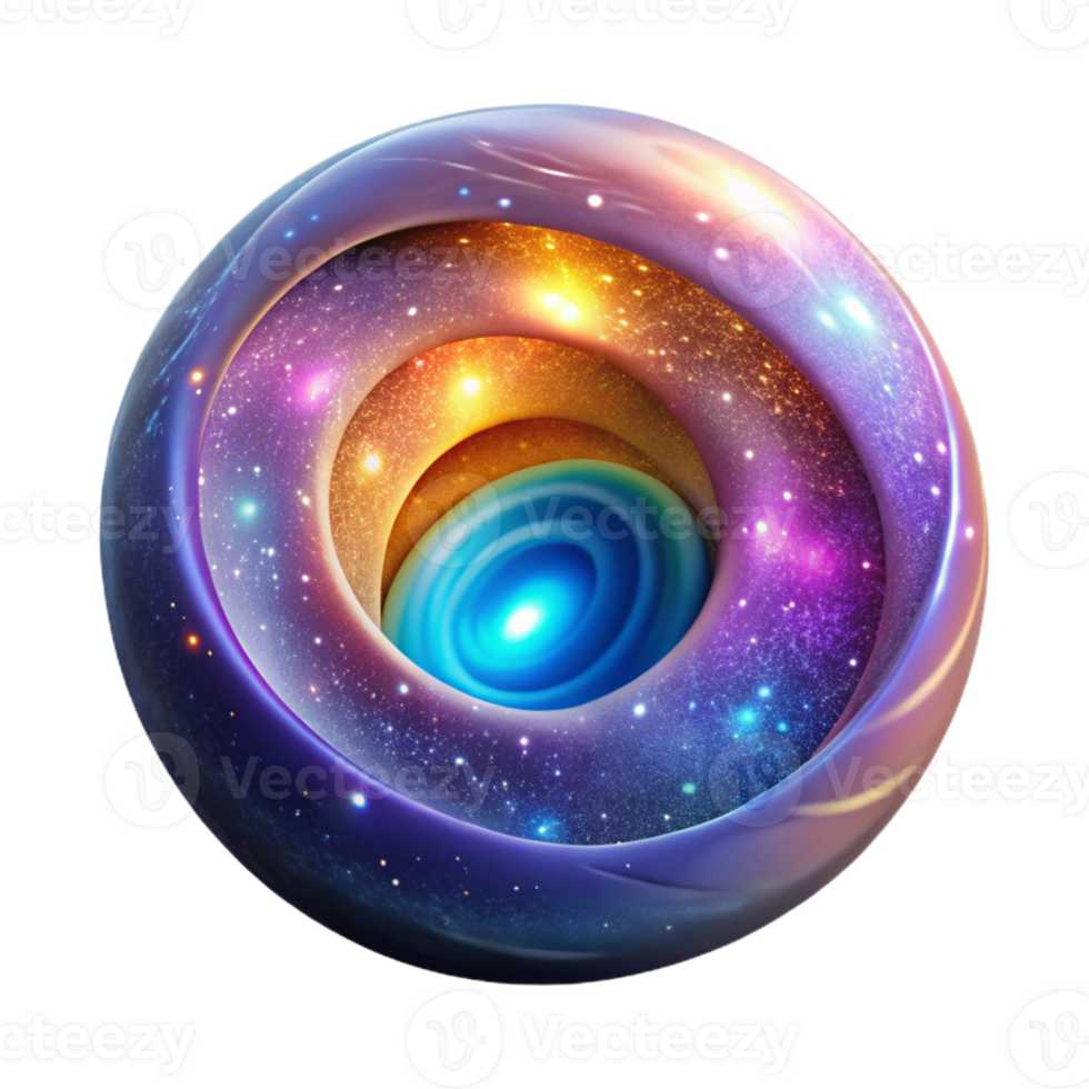 beautiful abstract A mystical portal swirling with galaxies and nebulae, radiating an ethereal, multi-colored light. Cosmic art style professional png