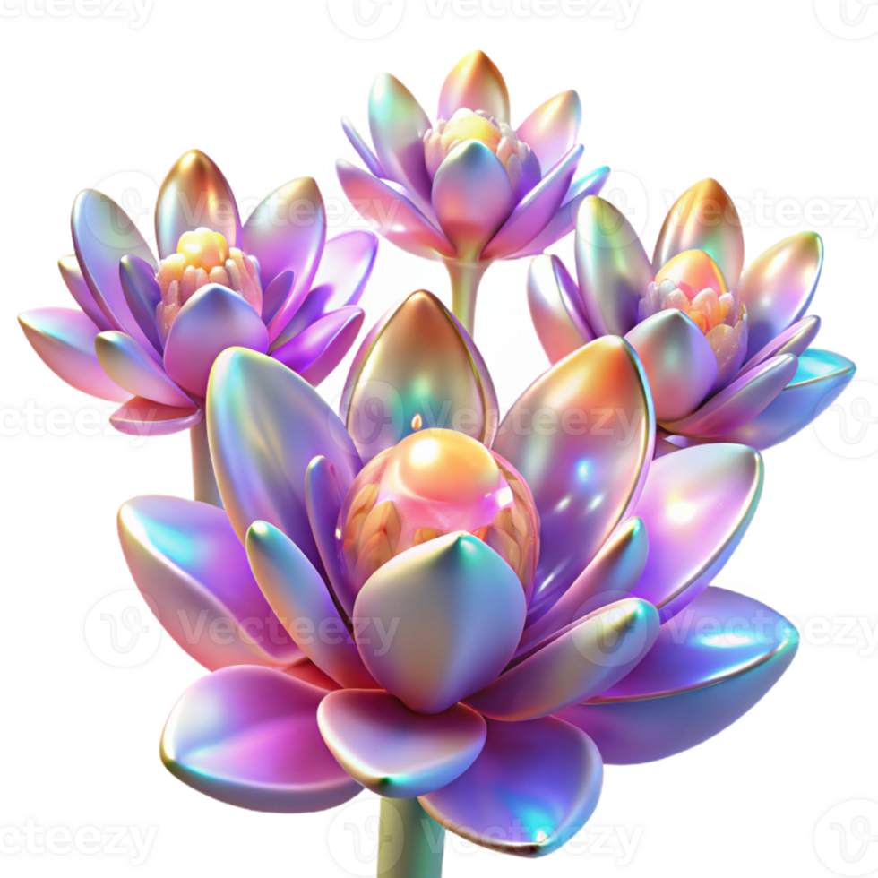 extraordinary contemporary A field of colorful, abstract flowers, with petals that appear to be made of light, in a dreamlike, ethereal style high resolution png