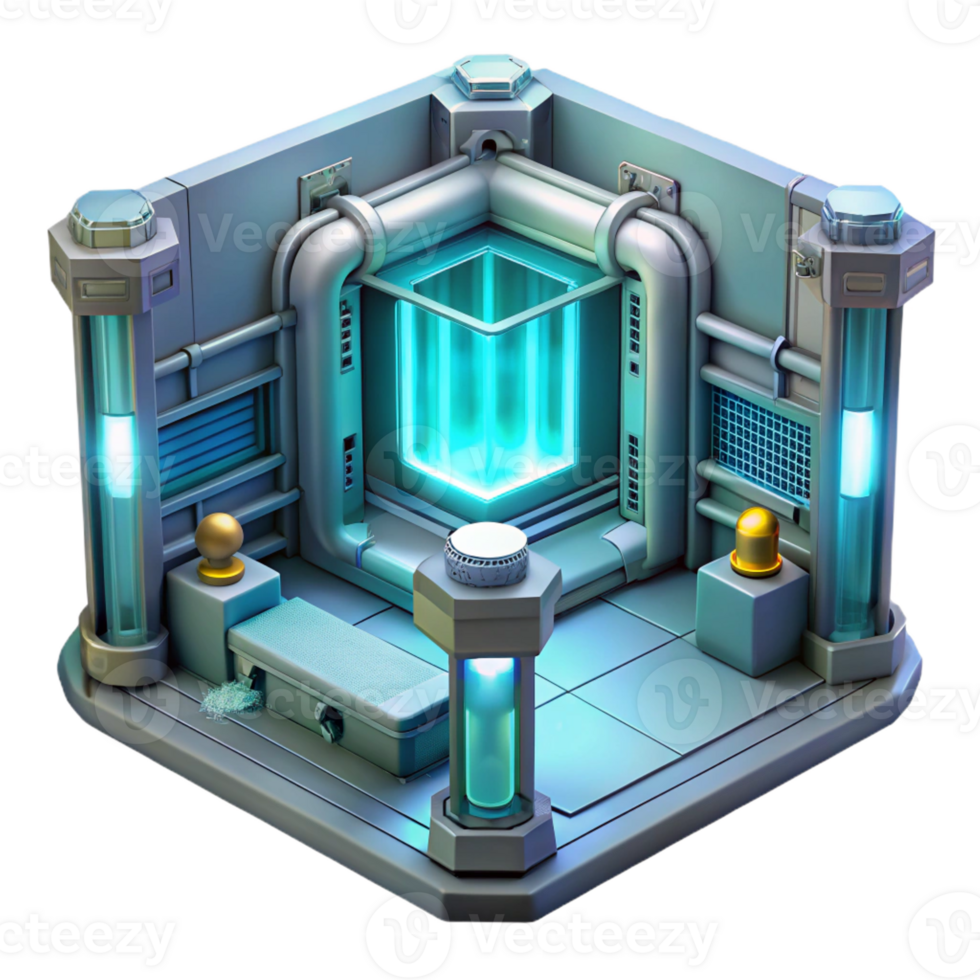 impressive rustic A futuristic prison cell with energy barriers and holographic surveillance, cold and sterile, dystopian style professional png