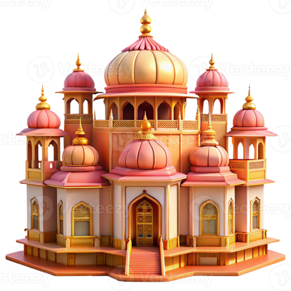 serene modern Indian palace, ornate architecture, vibrant colors, intricate details, midday sun lighting high resolution png