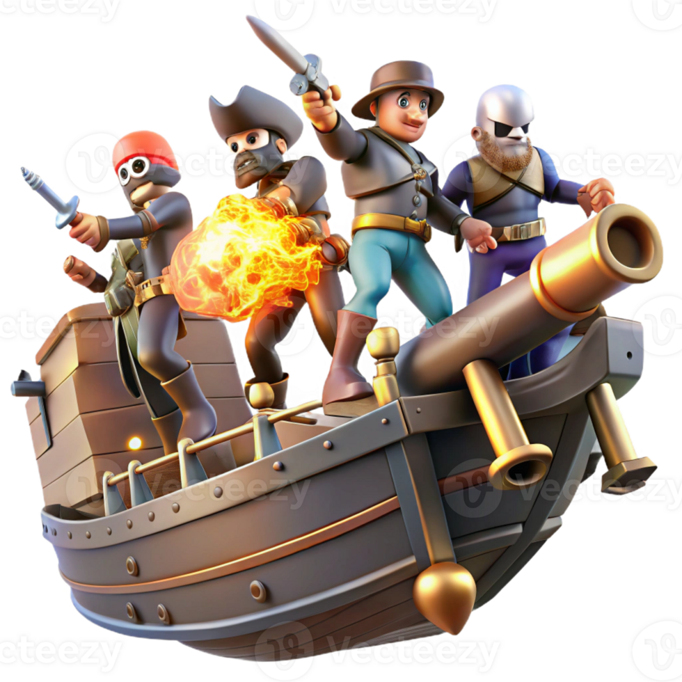 vibrant rustic A group of space pirates boarding a merchant ship, laser fire and explosions, action-packed and dynamic, comic book style exclusive png