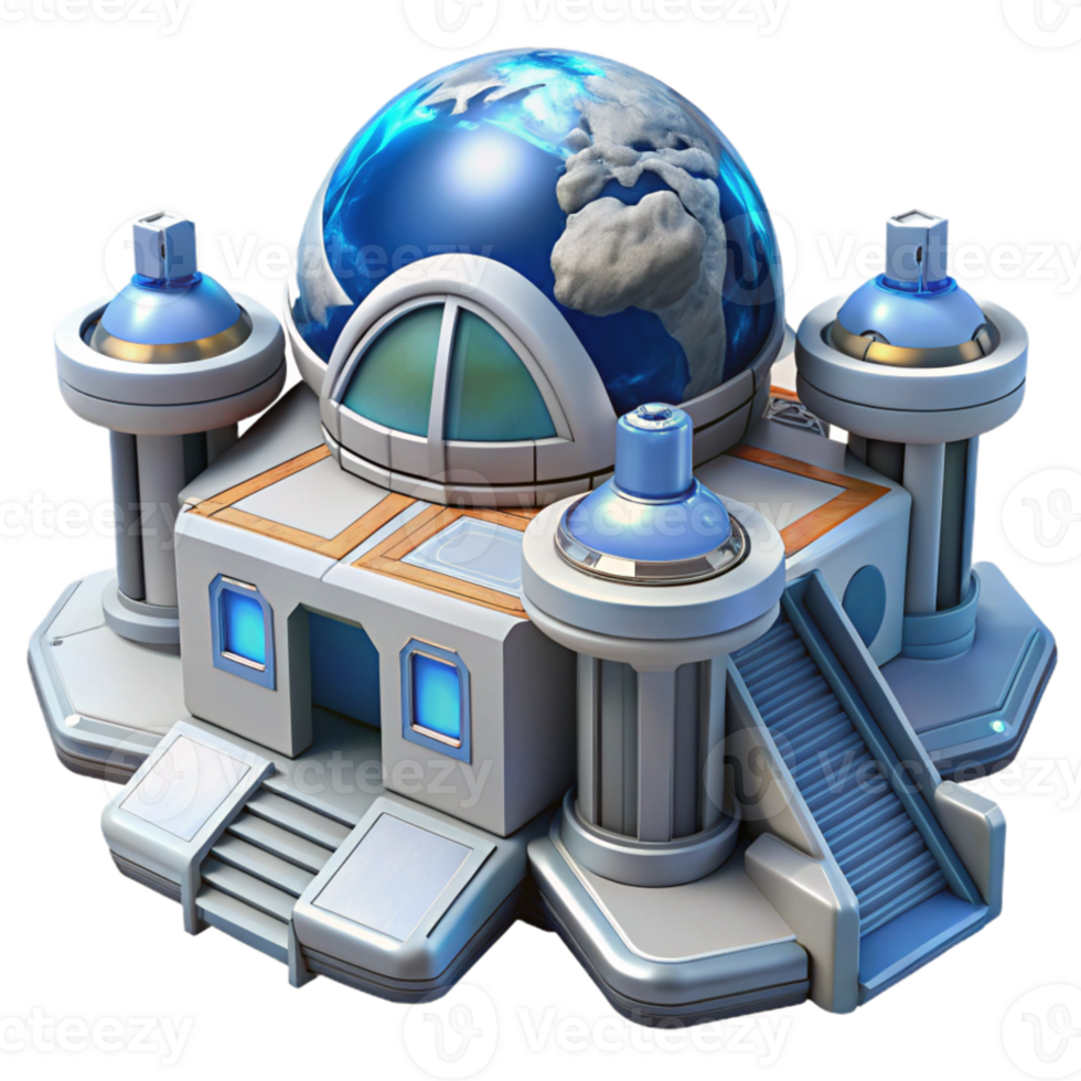 dramatic classic Sci-fi space station, modular design, docking bays, earth in the background remove background, futuristic architecture, 8k, premium png