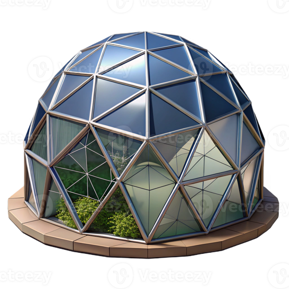 wonderful classic A geodesic dome greenhouse in a desert landscape, futuristic design, contrasting textures authentic png