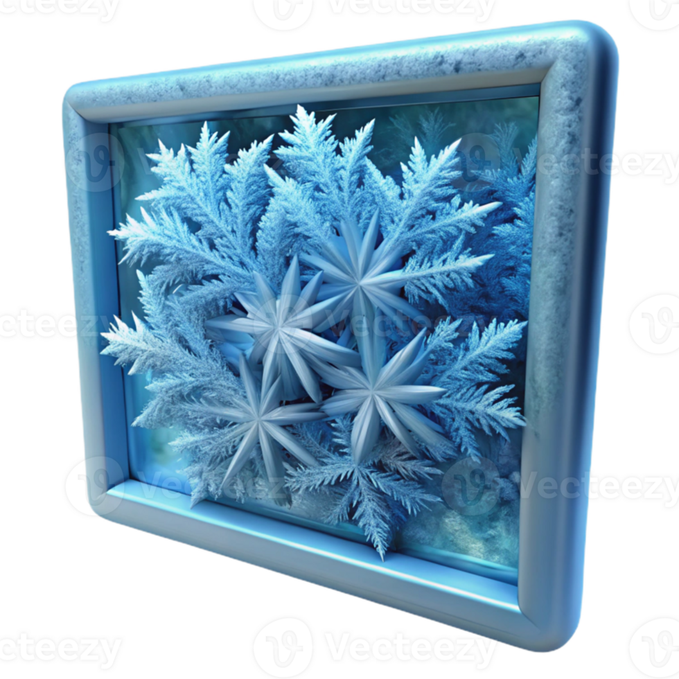 magnificent contemporary A close-up of frost on a windowpane, intricate patterns, cold lighting, macro photography authentic png
