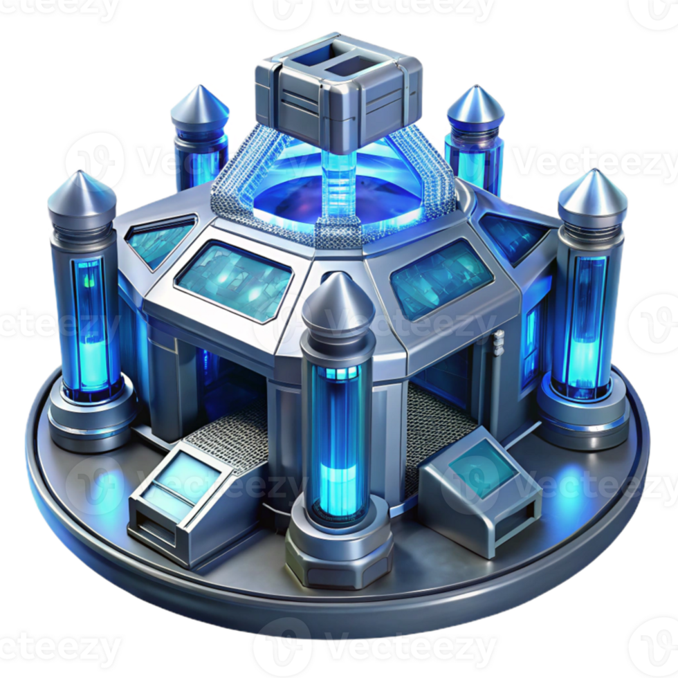 vibrant rustic Futuristic space station, metallic and glass structures, glowing blue energy conduits, deep space lighting, cinematic rendering detailed png