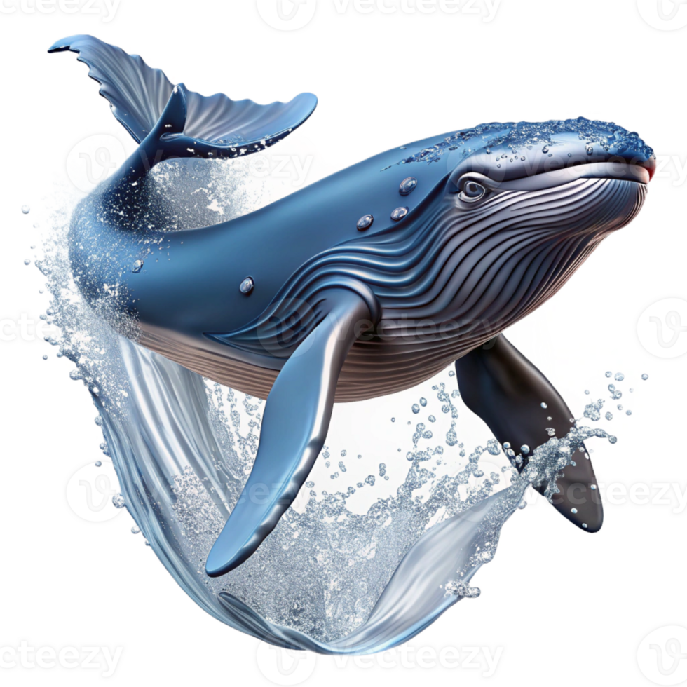 extraordinary minimalist A majestic humpback whale breaching the surface of the ocean, water cascading off its massive body, in a awe-inspiring, majestic style high quality png
