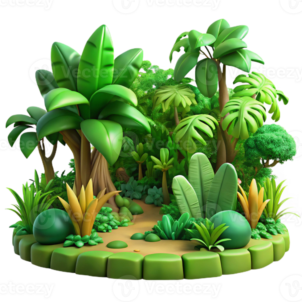 wonderful modern A lush, green jungle teeming with life, dappled sunlight, vibrant, exotic style exclusive png