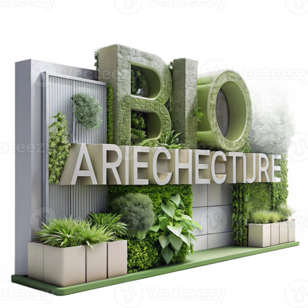 serene vintage Bio-architecture, living walls, integrated with nature, sustainable design, lush vegetation, professional png