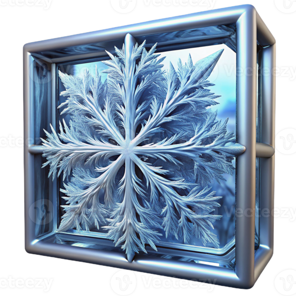 wonderful contemporary A close-up of frost on a windowpane, intricate patterns, cold lighting, macro photography 4K png