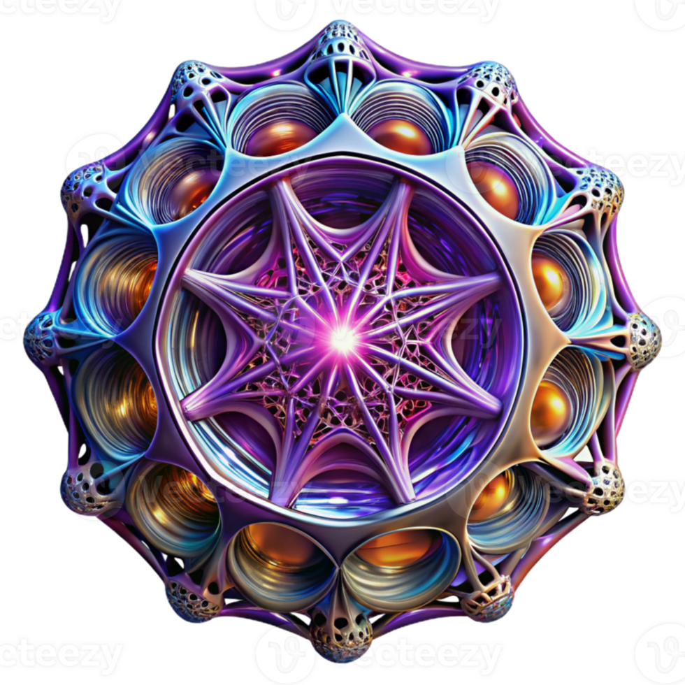 stunning modern A web of intricate, fractal patterns, glowing with an otherworldly light, in a psychedelic art style premium png
