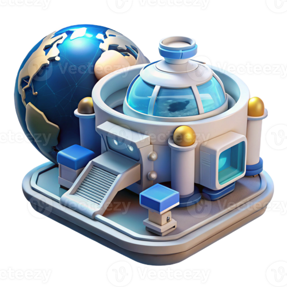 serene artistic Space station, modular design, zero gravity, panoramic view of Earth, futuristic style premium png
