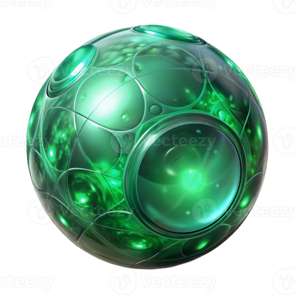 extraordinary minimalist A shimmering, translucent orb pulsating with an inner light of emerald green, surrounded by intricate, glowing runes, in a dark, ethereal void. Abstract art style detailed png