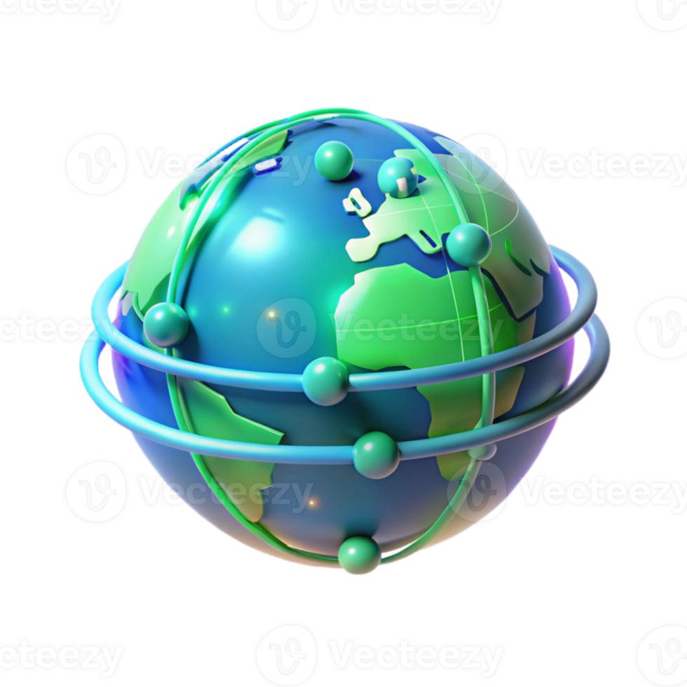 impressive modern A holographic projection of the Earth rotating slowly, intricate data streams flowing across its surface, cool blue and green lighting, futuristic and minimalist style genuine png