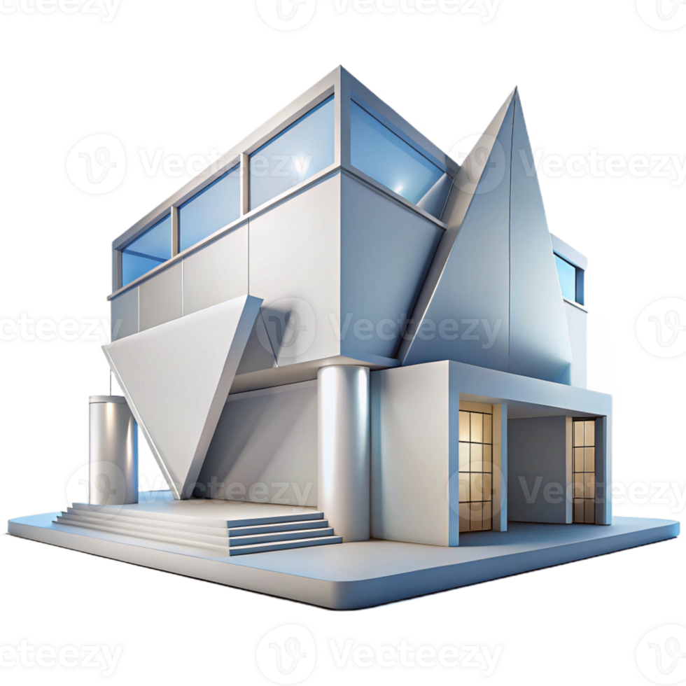 extraordinary artistic impressive creative A modern art museum, sharp angles, minimalist design, bright white lighting, architectural photography style premium 4K png