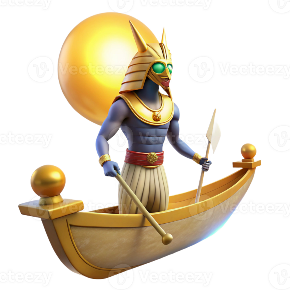 impressive minimalist elegant creative The Egyptian god Ra, sailing across the sky in his solar barque, ancient Egyptian art style, vibrant sunlight exclusive high resolution png