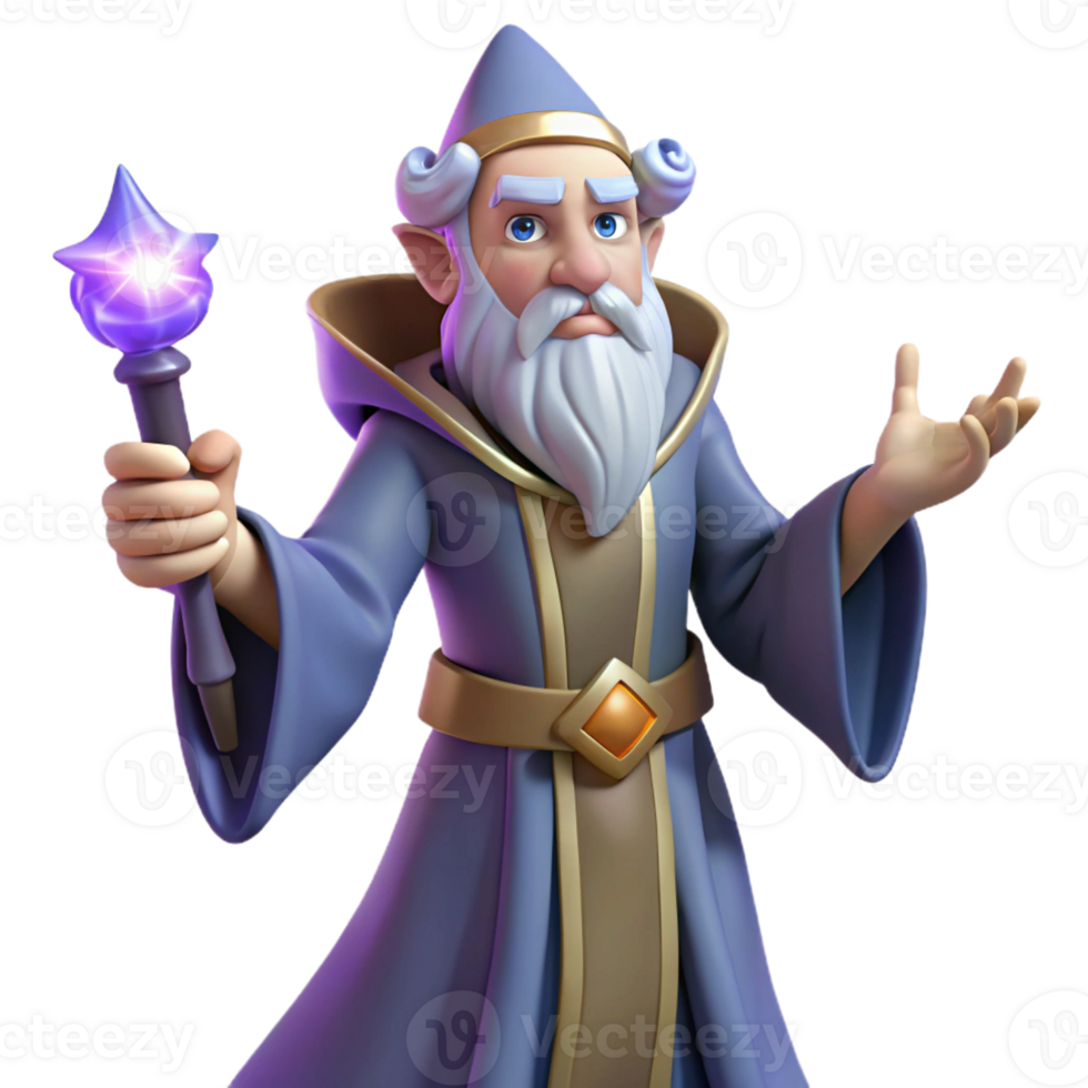 wonderful modern stunning contemporary A wise old wizard casting a powerful spell, fantasy art style, glowing magical energy high resolution professional png