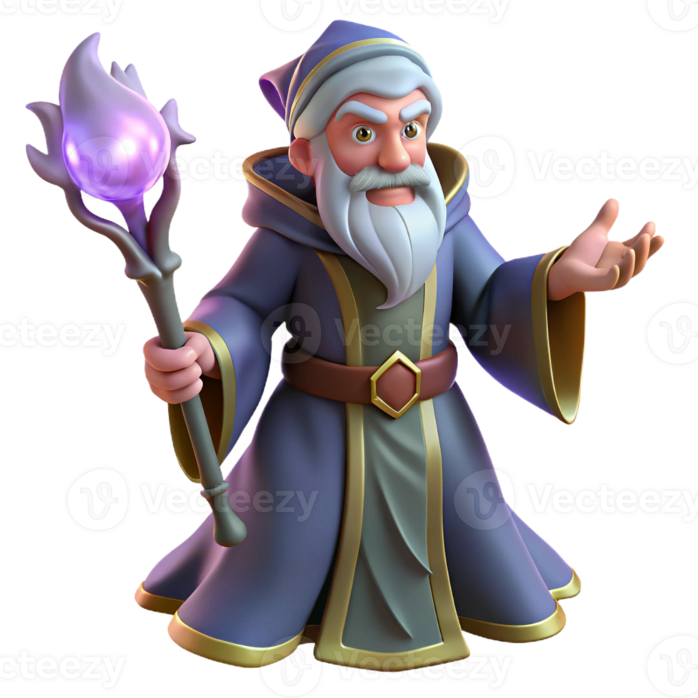 wonderful artistic vibrant abstract A wise old wizard casting a powerful spell, fantasy art style, glowing magical energy exclusive high resolution png