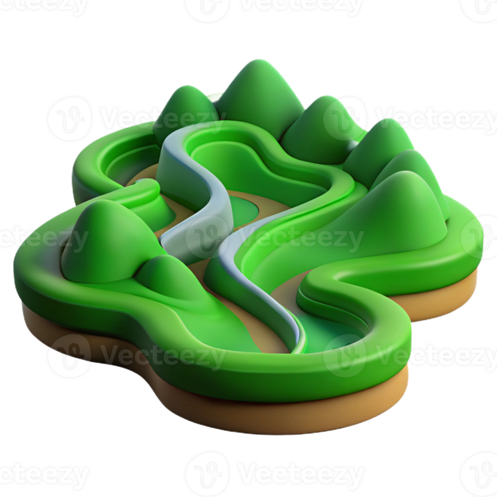 elegant classic stunning creative A Winding River Snaking Through a Green Val professional high quality png