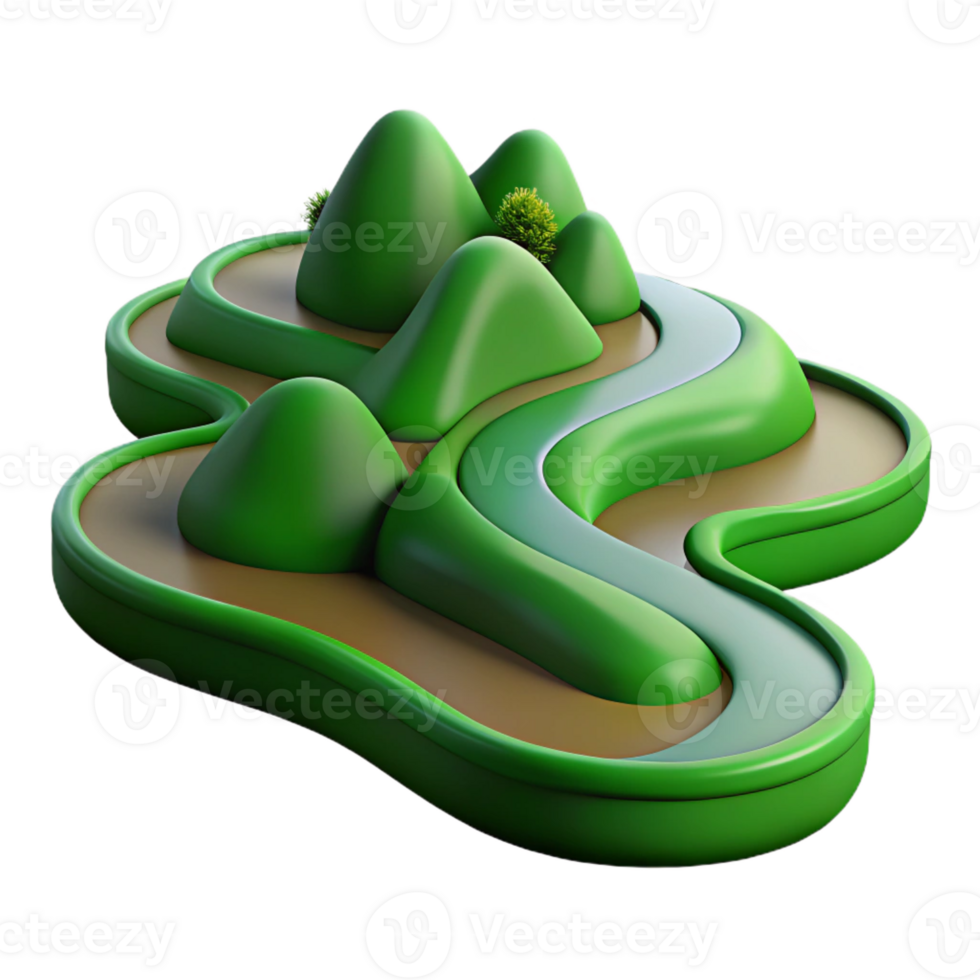 impressive creative extraordinary abstract A Winding River Snaking Through a Green Val exclusive high resolution png
