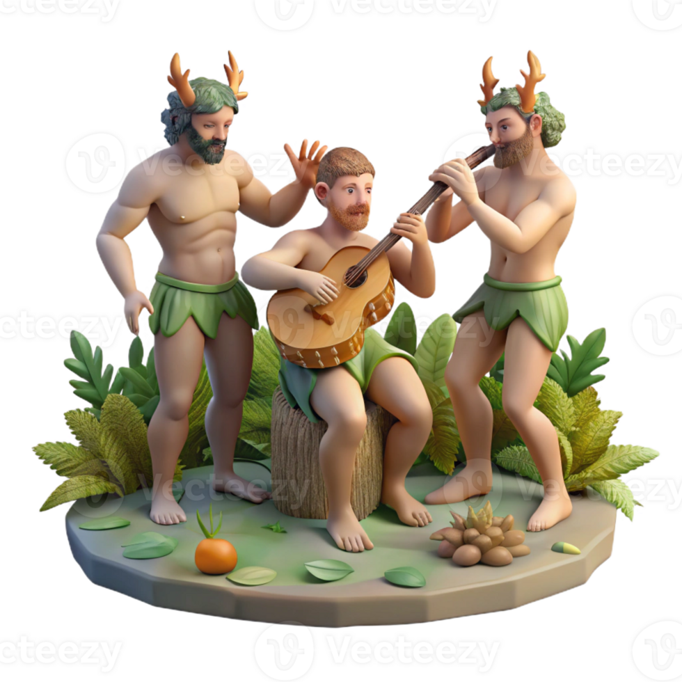 dramatic traditional magnificent modern A Group of Satyrs Playing Music in a Fores exclusive genuine png