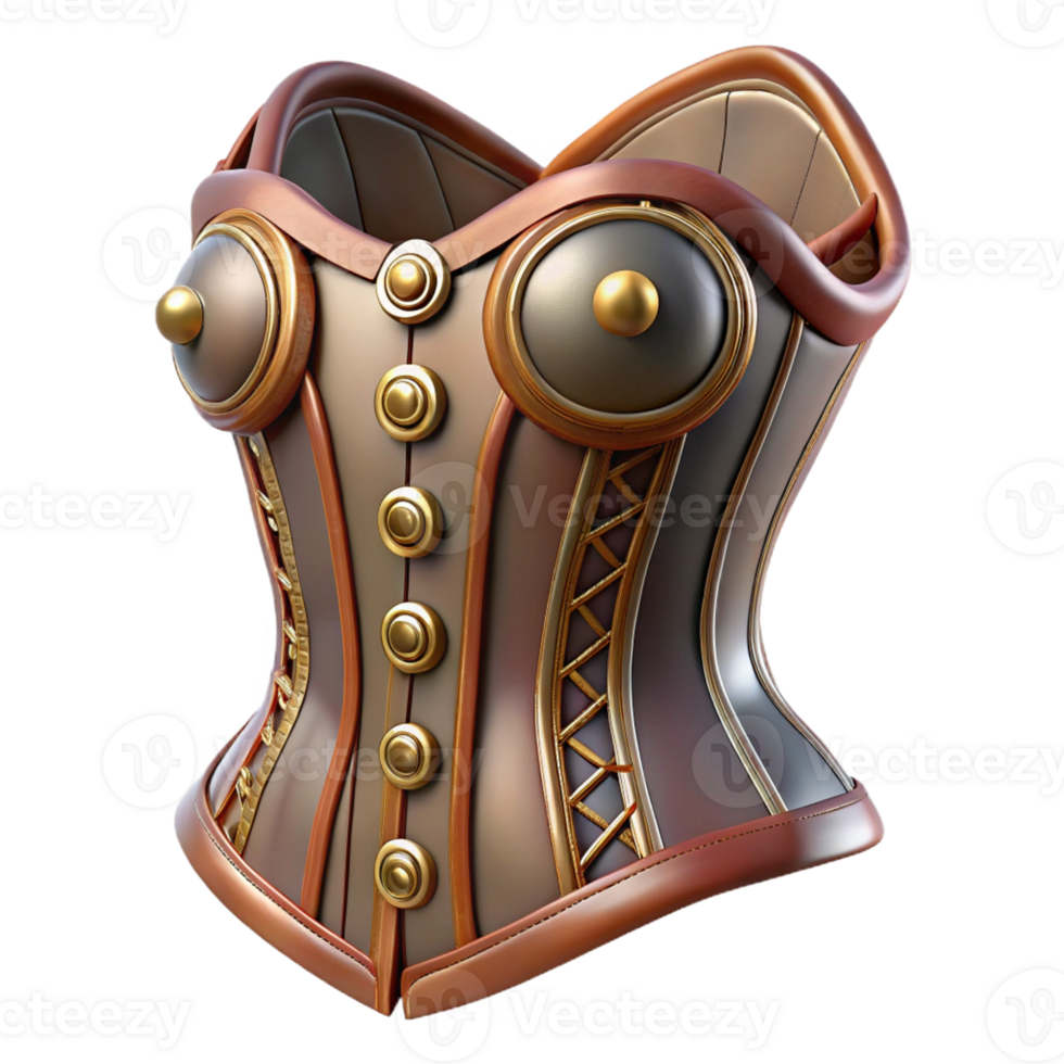 beautiful creative magnificent rustic A Steampunk Corset Ornate Brass and Copp premium high quality png