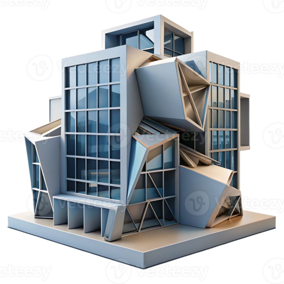 serene minimalist beautiful abstract A Deconstructivist Office Building Fragm genuine exclusive png