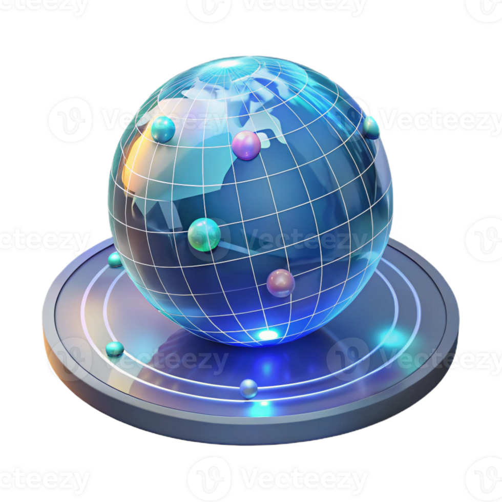 elegant abstract impressive abstract A Holographic Projection of a World Map premium detailed png