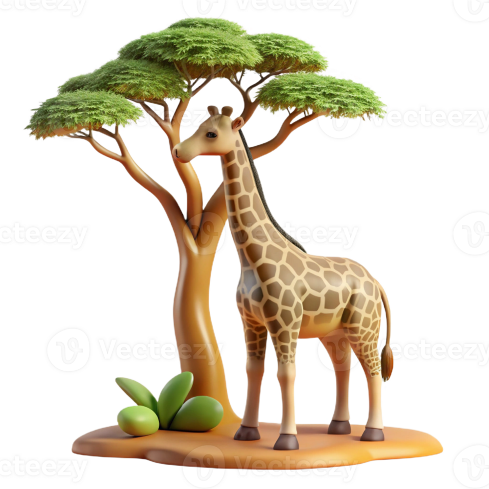 vibrant rustic impressive abstract A Graceful Giraffe Reaching for Leaves On professional authentic png