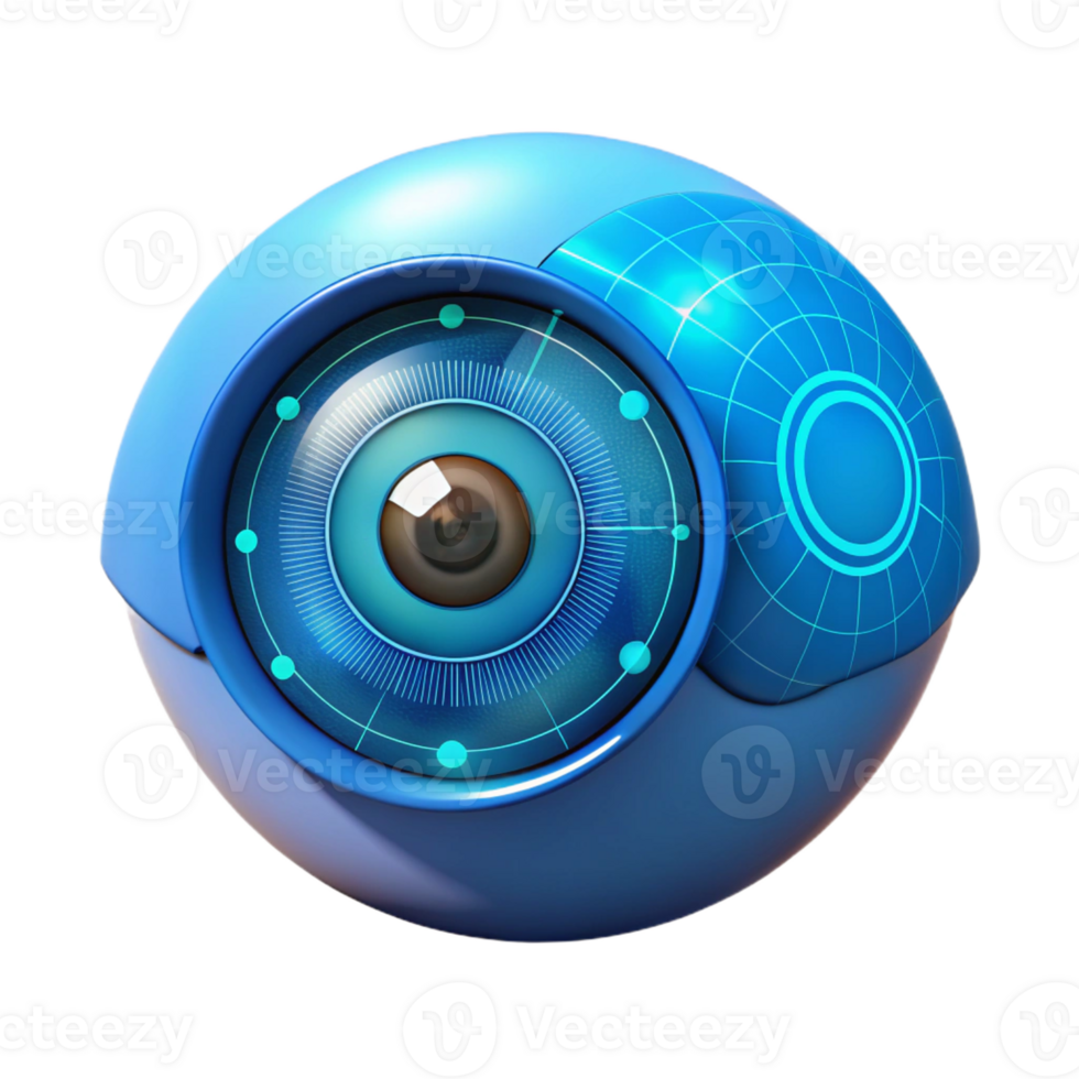 impressive abstract dramatic creative A Human Eye with a Hud Interface Overlayed high resolution 4K png