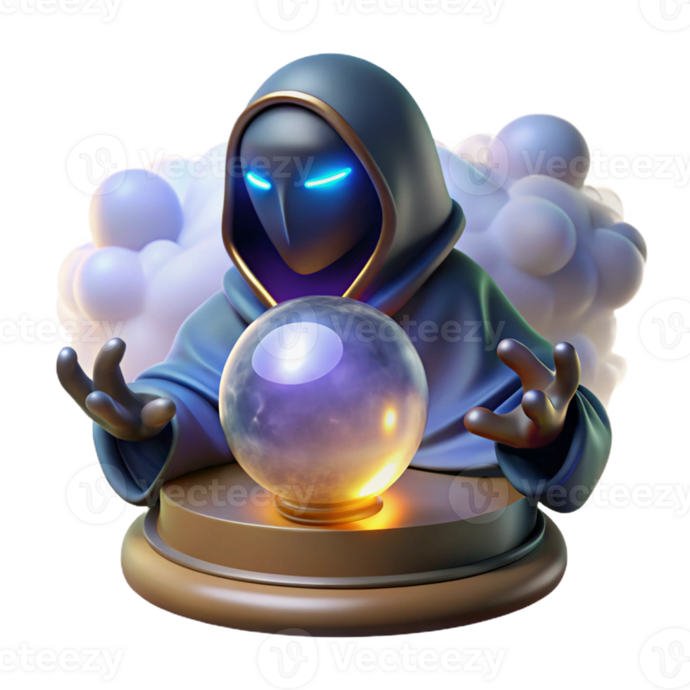 serene artistic stunning classic A Mysterious Oracle Gazing Into a Crystal original 4K png