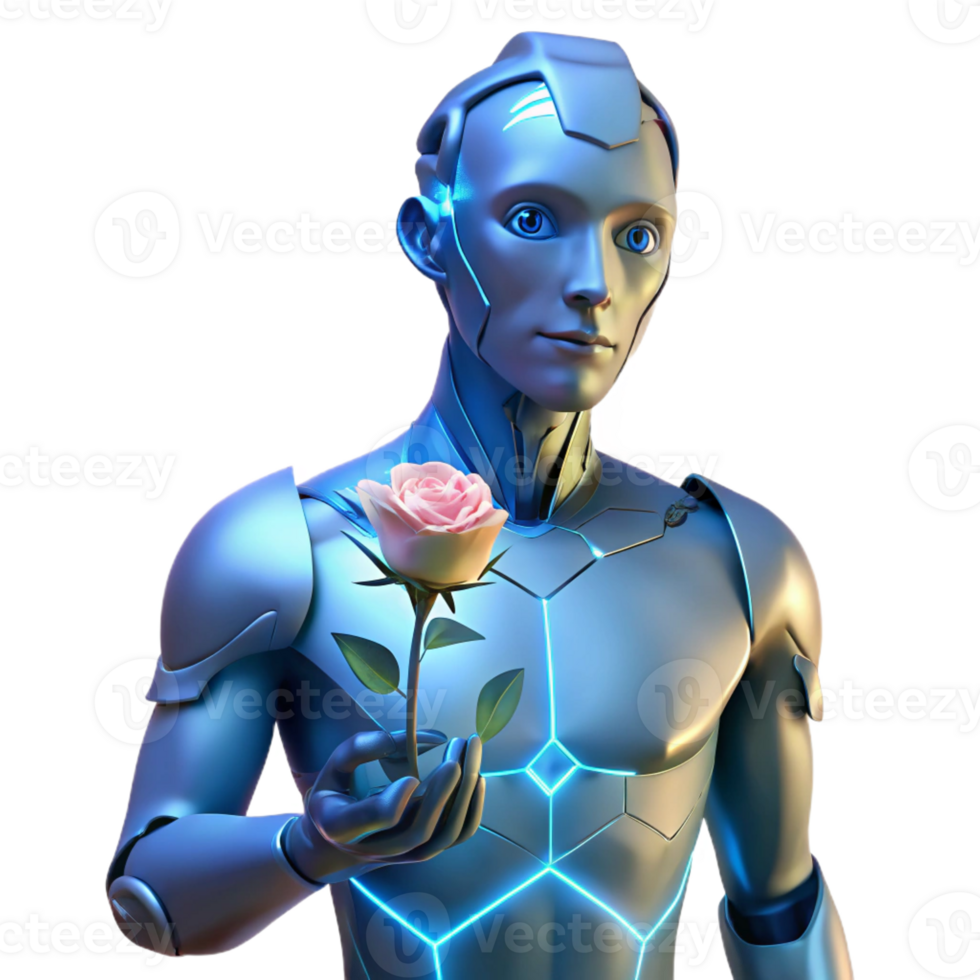 beautiful classic magnificent creative A Cyborg with Glowing Blue Circuitry Bene detailed authentic png