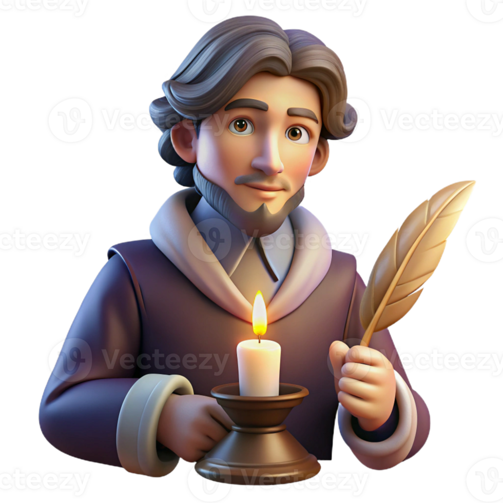 extraordinary artistic elegant artistic Portrait of a Melancholic Poet with a Qui detailed exclusive png