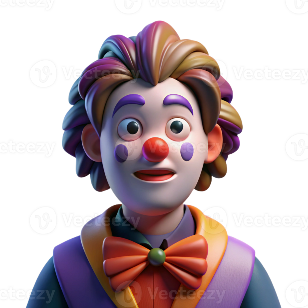 extraordinary abstract elegant modern Portrait of a Clown with Exaggerated Feat genuine 4K png