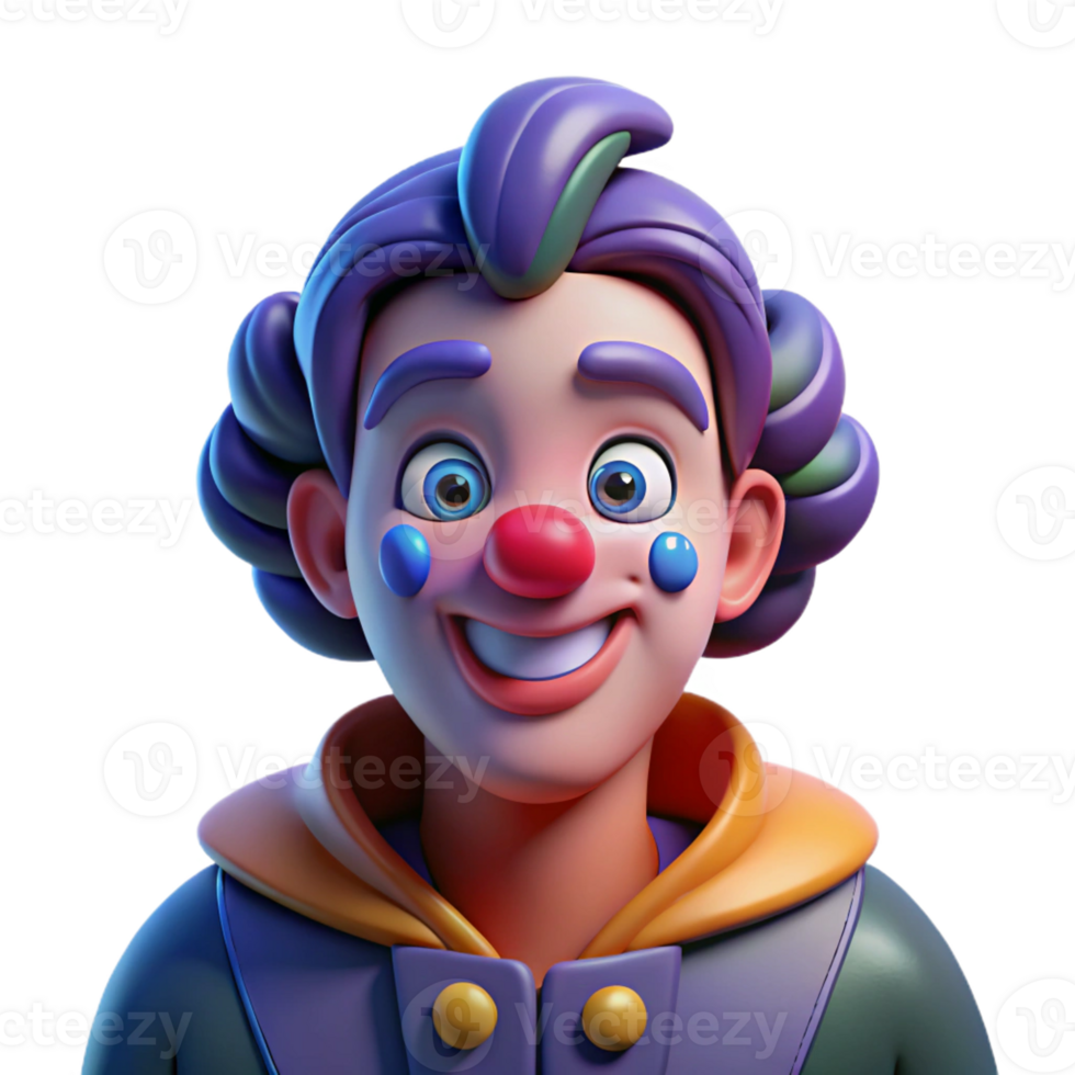 dramatic vintage magnificent artistic Portrait of a Clown with Exaggerated Feat authentic premium png